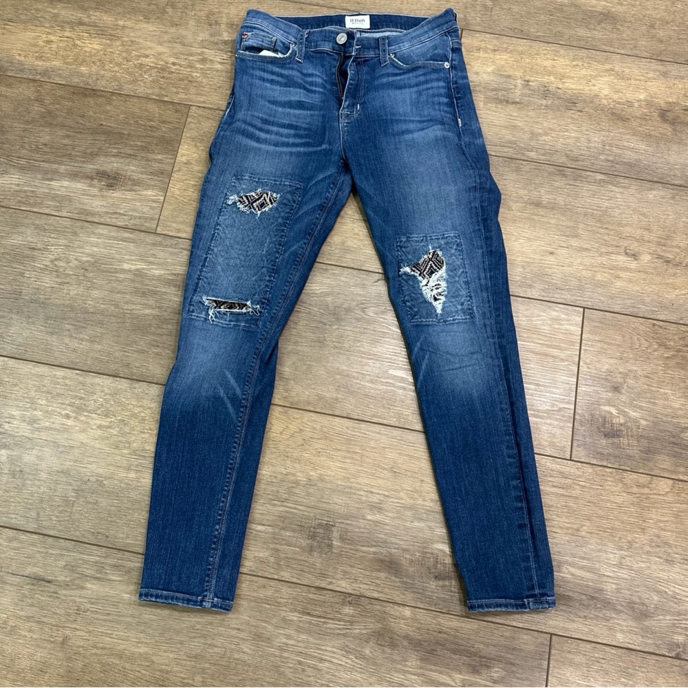 Hudson Jeans Dark Blue Distressed Skinny Jeans 29